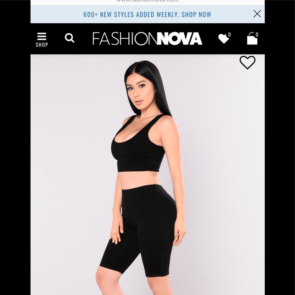 Fashion nova Black Bondoc Biker short set